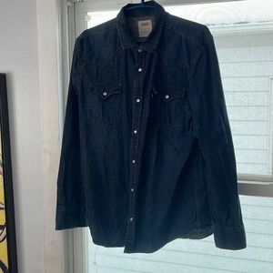 L denim snap shirt. Hardly used. Very nice shape.